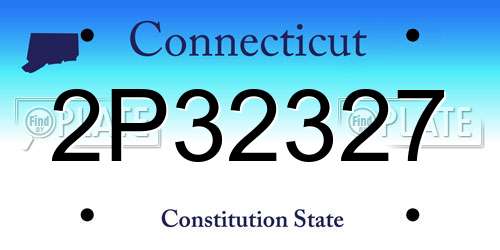 2P32327 Connecticut License Plate
