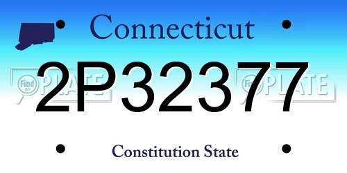 2P32377 Connecticut License Plate