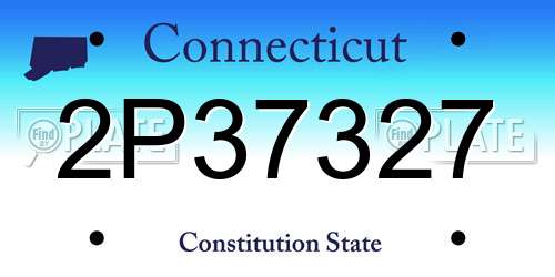 2P37327 Connecticut License Plate