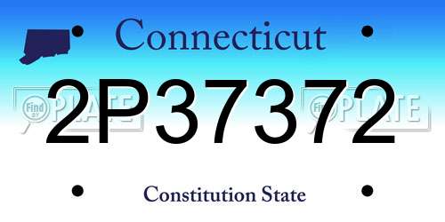 2P37372 Connecticut License Plate