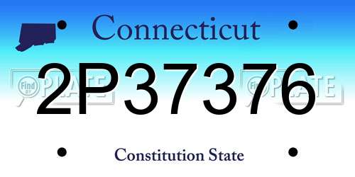 2P37376 Connecticut License Plate