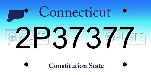 2P37377 Connecticut License Plate