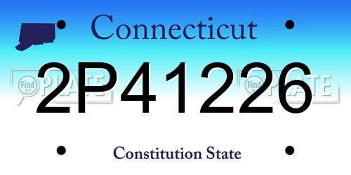 2P41226 Connecticut License Plate