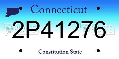 2P41276 Connecticut License Plate