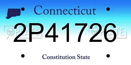 2P41726 Connecticut License Plate