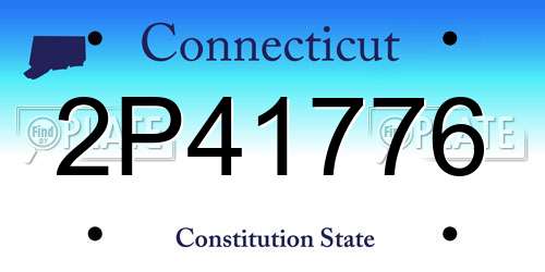2P41776 Connecticut License Plate