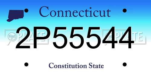2P55544 Connecticut License Plate