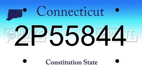 2P55844 Connecticut License Plate