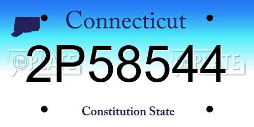 2P58544 Connecticut License Plate