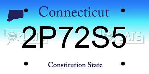 2P72S5 Connecticut License Plate