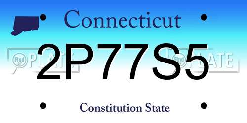 2P77S5 Connecticut License Plate
