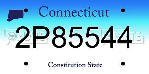 2P85544 Connecticut License Plate