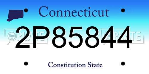 2P85844 Connecticut License Plate