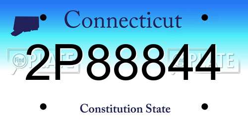2P88844 Connecticut License Plate