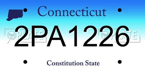2PA1226 Connecticut License Plate