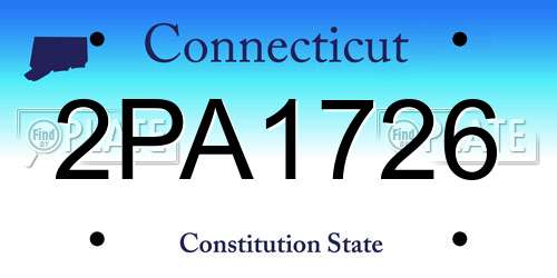 2PA1726 Connecticut License Plate