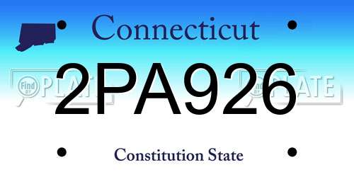 2PA926 Connecticut License Plate