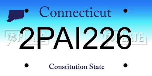 2PAI226 Connecticut License Plate