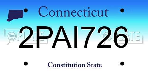 2PAI726 Connecticut License Plate