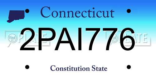 2PAI776 Connecticut License Plate