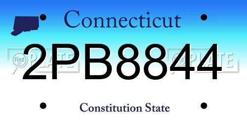 2PB8844 Connecticut License Plate