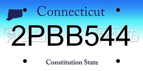 2PBB544 Connecticut License Plate