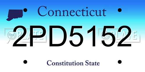 2PD5152 Connecticut License Plate