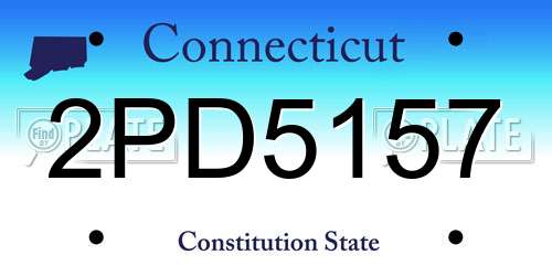 2PD5157 Connecticut License Plate