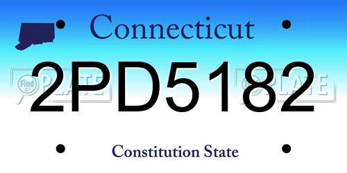 2PD5182 Connecticut License Plate