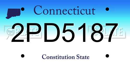 2PD5187 Connecticut License Plate