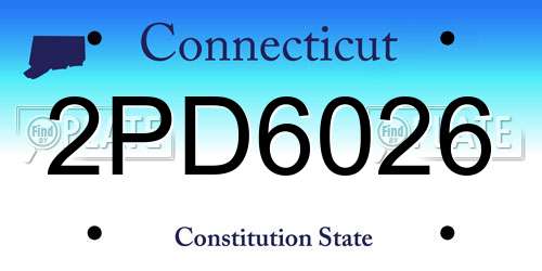 2PD6026 Connecticut License Plate