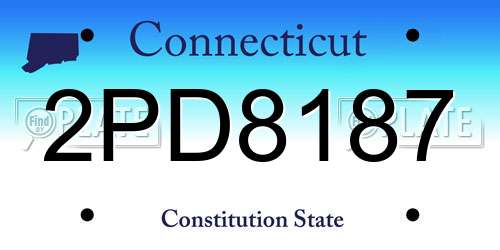 2PD8187 Connecticut License Plate