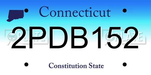 2PDB152 Connecticut License Plate