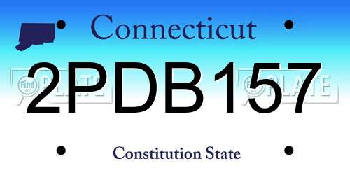 2PDB157 Connecticut License Plate