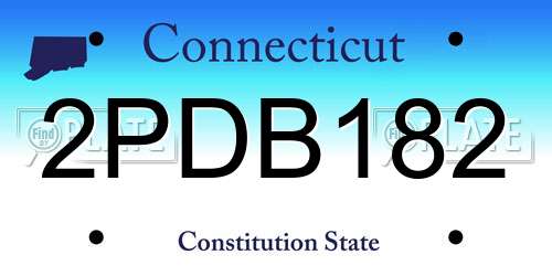 2PDB182 Connecticut License Plate