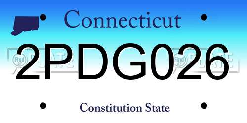 2PDG026 Connecticut License Plate