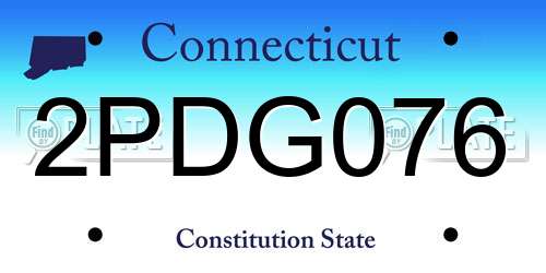 2PDG076 Connecticut License Plate