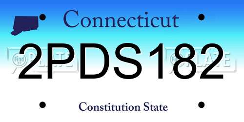 2PDS182 Connecticut License Plate