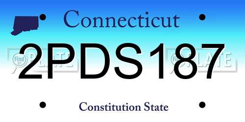 2PDS187 Connecticut License Plate