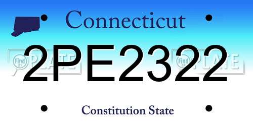 2PE2322 Connecticut License Plate