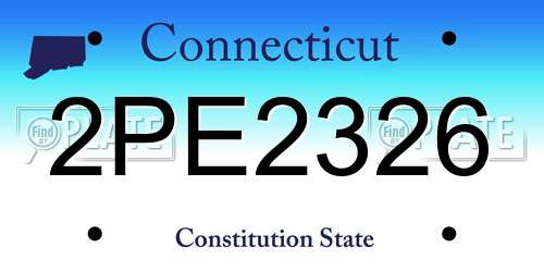 2PE2326 Connecticut License Plate