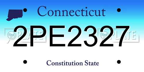2PE2327 Connecticut License Plate