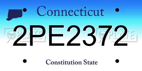 2PE2372 Connecticut License Plate