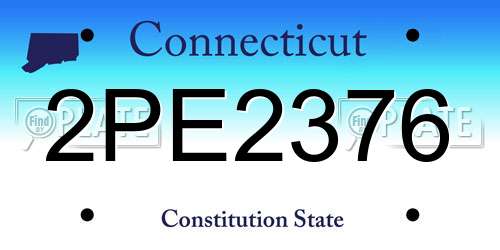 2PE2376 Connecticut License Plate