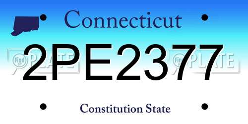 2PE2377 Connecticut License Plate