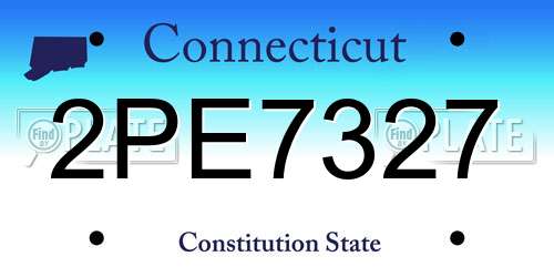 2PE7327 Connecticut License Plate