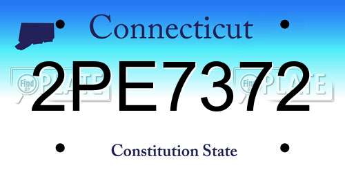 2PE7372 Connecticut License Plate