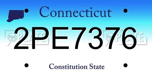 2PE7376 Connecticut License Plate