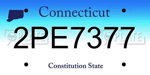2PE7377 Connecticut License Plate