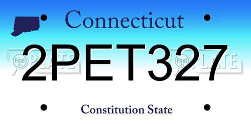 2PET327 Connecticut License Plate